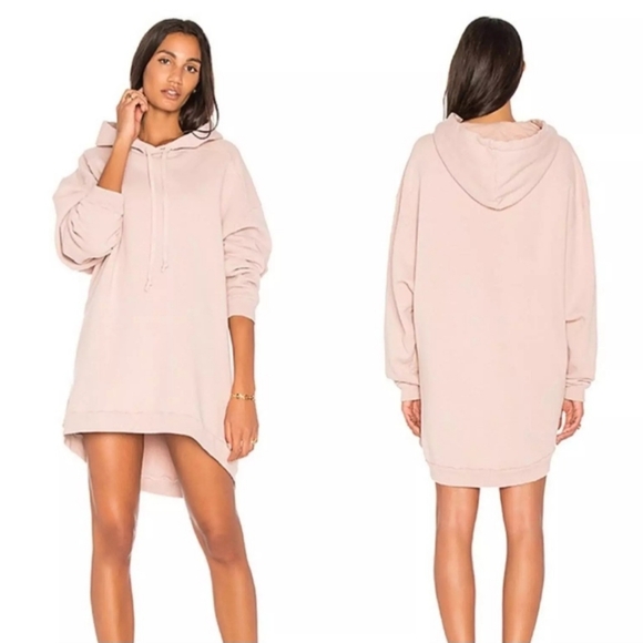Agolde Blush Women's M/L Hoodie Pullover Sweatshirt Oversized High Low Designer - Picture 1 of 11
